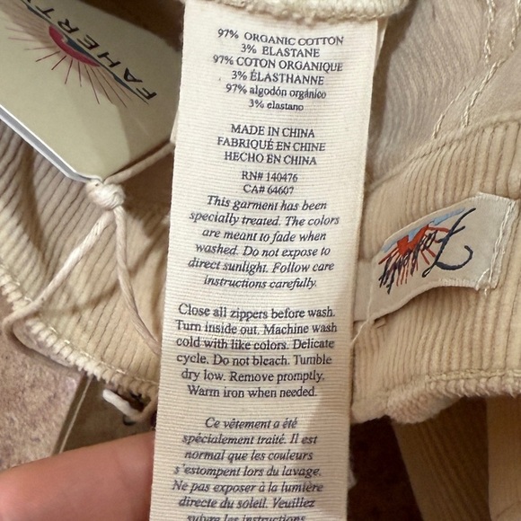 New Faherty Womens Softstretch Corduroy Flare Pants Sz 29 Fall Capsule Staple - Picture 6 of 10